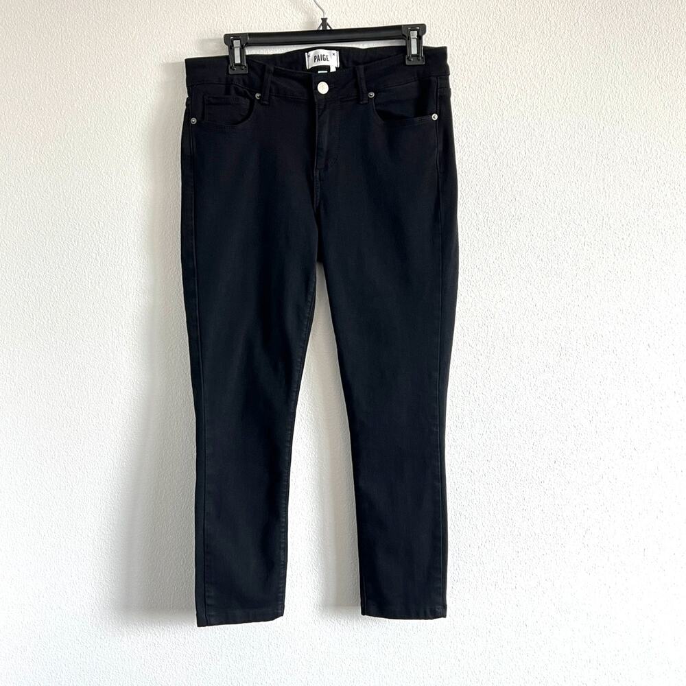 PAIGE Black Skinny Mid-Rise Verdugo Ankle Jeans 29 Polished Minimalist Sleek